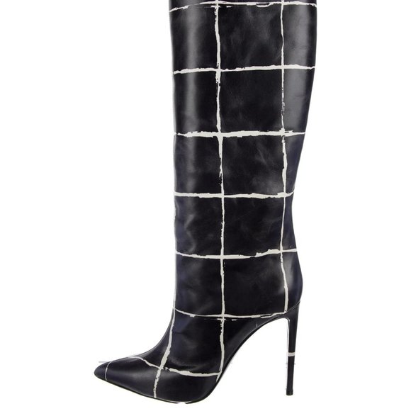 Balenciaga Windowpane Knee Boots - Picture 1 of 6